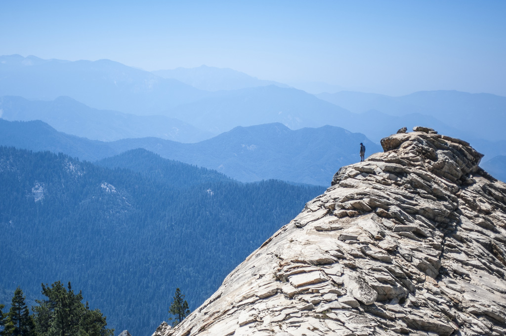 hiker standing on top of big baldy ridge