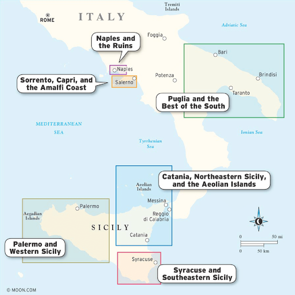 Southern Italy map